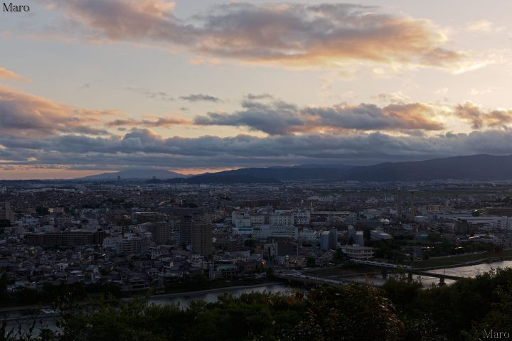 大吉山の夕景 眼下に宇治川と宇治橋 響け！ユーフォニアム放映終了直後 2015年6月