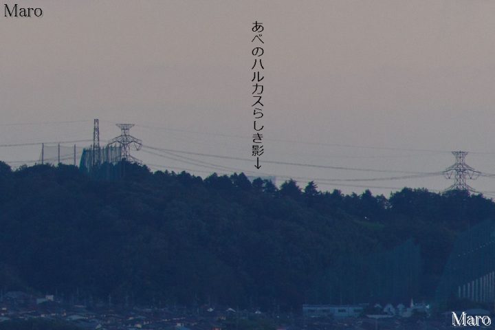 大吉山展望台から「あべのハルカス」らしき建築物の影を撮影 2015年6月