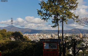 見晴らしが良くなった建勲神社の参道から「都富士」比叡山と大文字山を望む 2017年1月