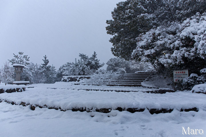 建勲神社と船岡山の積雪状況 大雪の京都 17年1月15日の朝