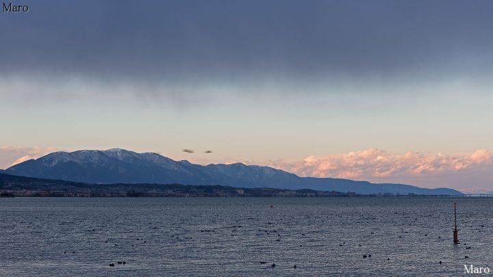 比良残雪 琵琶湖三十六勝 （＋琵琶湖大橋の下位蜃気楼）