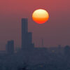 あべのハルカスと夕日 2014年3月