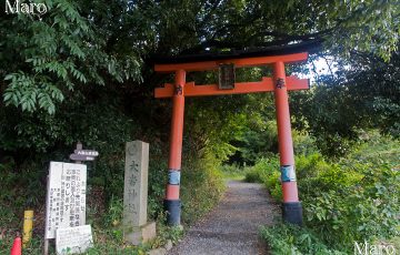 大岩神社 本社道(参道) 「まむし ちゅうい」 京都市伏見区 2014年9月