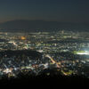大文字山から京都の夜景、京大農学部グラウンドの夜間照明を望む 2012年11月