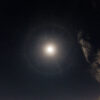 京都・船岡山から月暈と冬の夜空を撮影 クリスマスイブ moon halo 2015年12月24日
