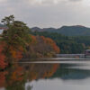 紅葉する大正池 ため池百選 2009年11月末